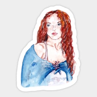 redhead girl Sticker